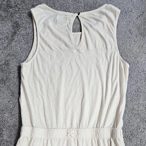 Pact Portside Organic Cotton Linen Cream Wide Leg Sleeveless Jumpsuit Lagenlook - Picture 6 of 12